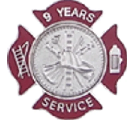Maltese Cross Insignia Tac Pin Red Years Service 9