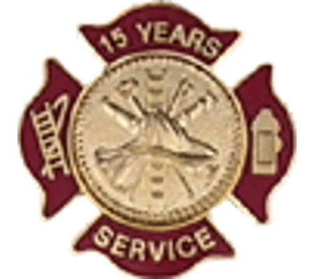 Maltese Cross Insignia Tac Pin Red Years Service 15