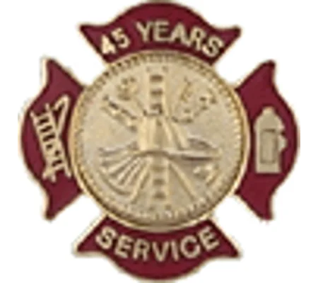 Maltese Cross Insignia Tac Pin Red Years Service 45