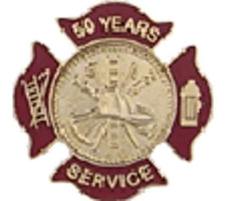 Maltese Cross Insignia Tac Pin Red Years Service 50