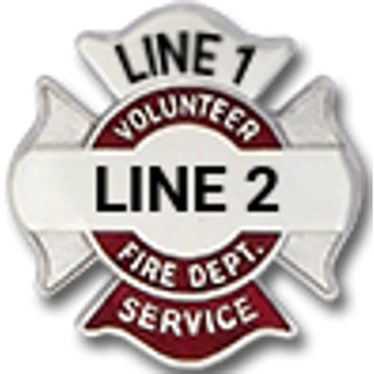 Custom Engraved Maltese Cross Tac Volunteer Fire Dept Service