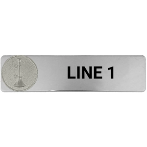 Custom Engraved Uniform Name Tag 1 Line 1 Bugle Silver