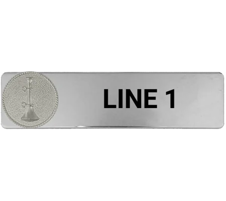 Custom Engraved Uniform Name Tag 1 Line 1 Bugle Silver