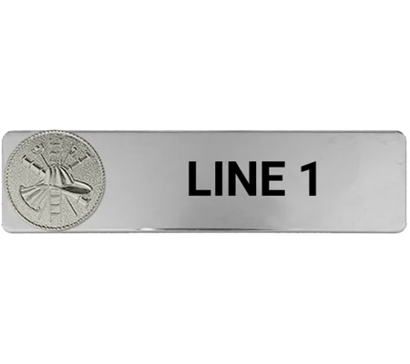 Custom Engraved Uniform Name Tag 1 Line 1 Scramble Silver