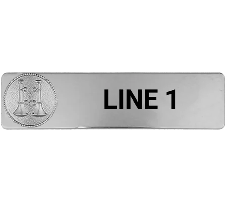 Custom Engraved Uniform Name Tag 1 Line 2 Bugle Silver