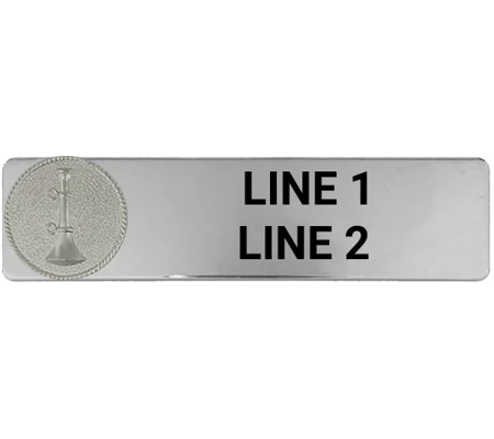 Custom Engraved Uniform Name Tag 2 Line 1 Bugle Silver