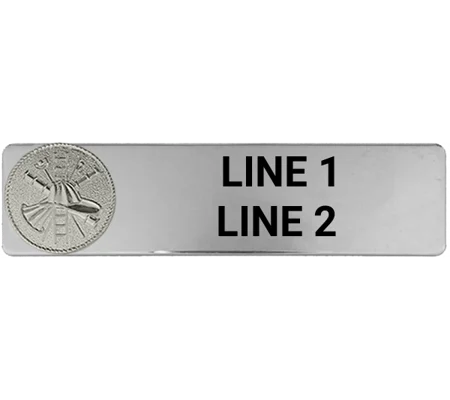 Custom Engraved Uniform Name Tag 2 Line Scramble Silver