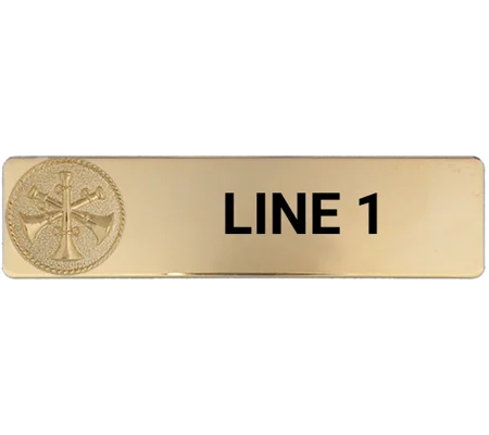 Custom Engraved Uniform Name Tag 1 Line 3 Bugle Gold