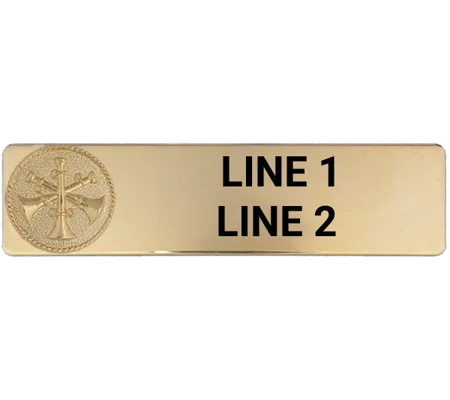 Custom Engraved Uniform Name Tag 2 Line 3 Bugle Gold