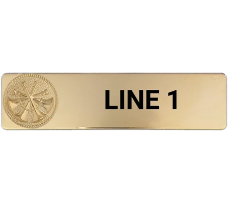 Custom Engraved Uniform Name Tag 1 Line 4 Bugle Gold