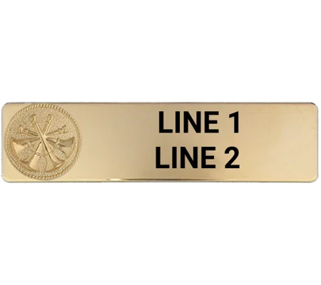 Custom Engraved Uniform Name Tag 2 Line 4 Bugle Gold