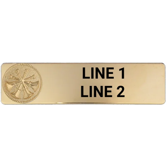 Custom Engraved Uniform Name Tag 2 Line 4 Bugle Gold