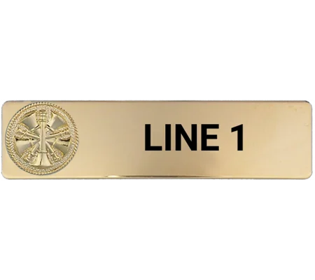 Custom Engraved Uniform Name Tag 1 Line 5 Bugle Gold