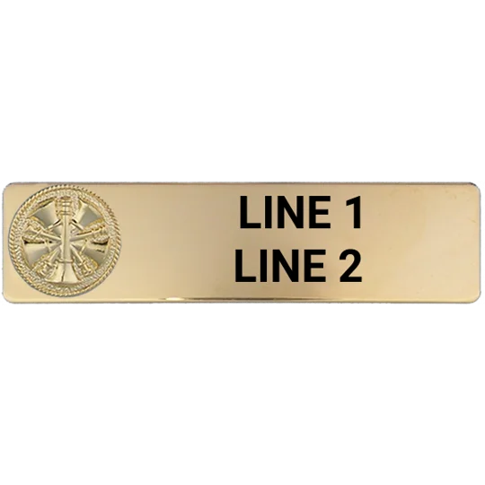 Custom Engraved Uniform Name Tag 2 Line 5 Bugle Gold