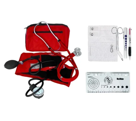 Sprague Rappaport Stethoscope BP Cuff Nurse Kit Red