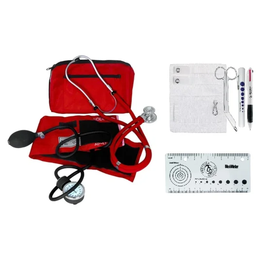 Sprague Rappaport Stethoscope BP Cuff Nurse Kit Red