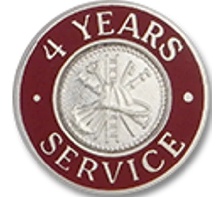 Collar Insignia Tac Pin Red Years Service 4