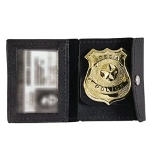 Leather ID Badge Holder Bi Fold