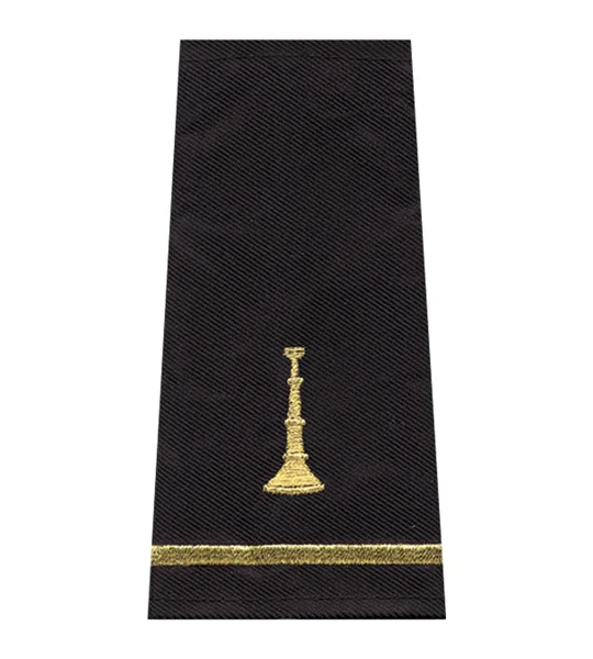 Lieutenant 1 Bugle Shirt Epaulette Shoulder Board Gold on Midnight