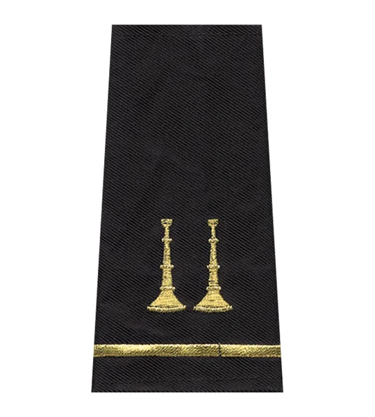 Captain 2 Bugles Shirt Epaulette Shoulder Board Gold on Midnight