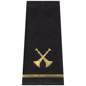 Battalion Chief 2 Bugles Shirt Epaulette Shoulder Board Gold Midnight