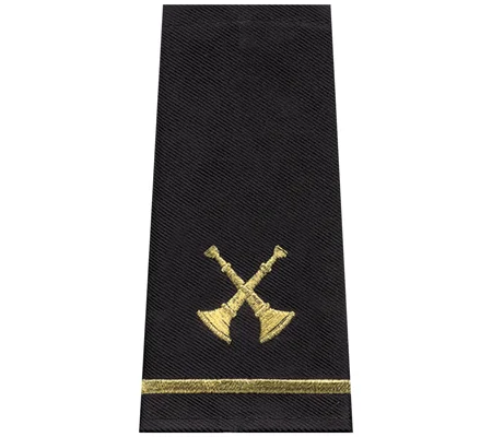 Battalion Chief 2 Bugles Shirt Epaulette Shoulder Board Gold Midnight