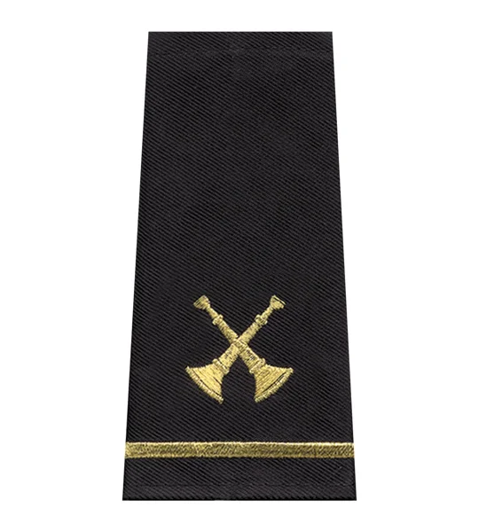 Battalion Chief 2 Bugles Shirt Epaulette Shoulder Board Gold Midnight