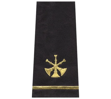Assistant Chief 3 Bugles Shirt Epaulette Shoulder Board Gold Midnight