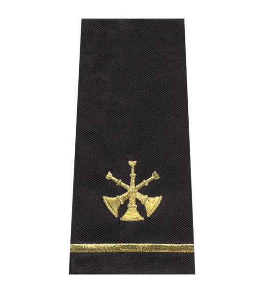 Assistant Chief 3 Bugles Shirt Epaulette Shoulder Board Gold Midnight