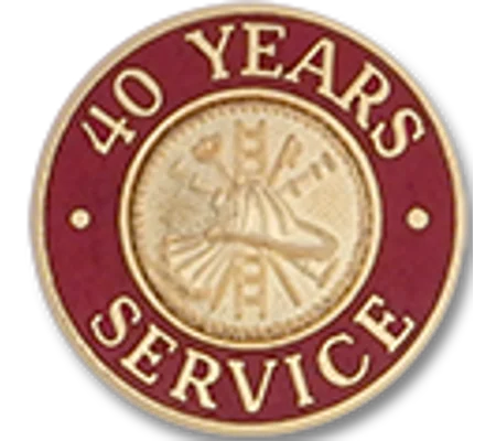 Collar Insignia Tac Pin Red Years Service 40