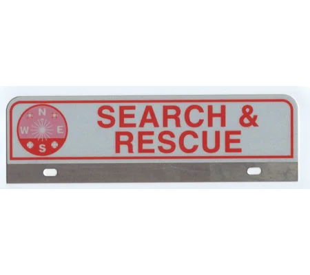 Aluminum Rider License Plate Fire Rescue Title: Search Rescue