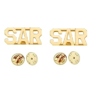 Collar Pins Insignia Numbers 3/8'' SAR Gold Search Rescue