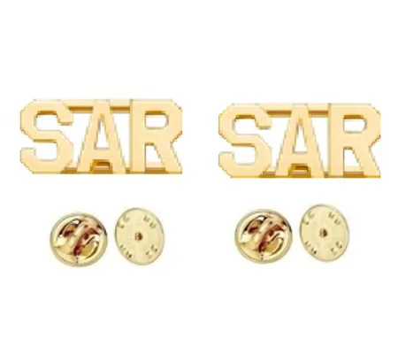 Collar Pins Insignia Numbers 3/8'' SAR Gold Search Rescue