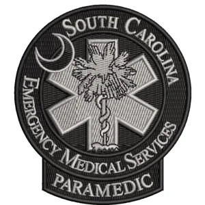 SC South Carolina Emergency Medical Technician Paramedic Patch Black