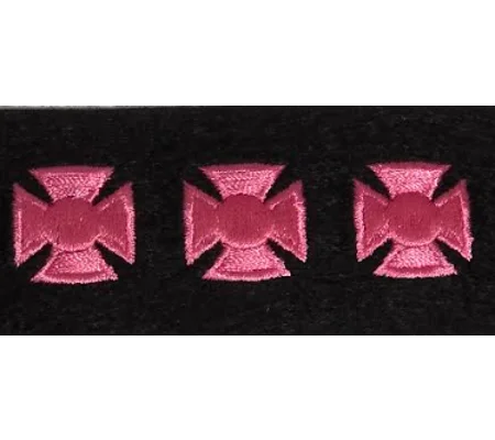 Maltese Cross Years of Service Felt Class A Sleeve Pink on Black
