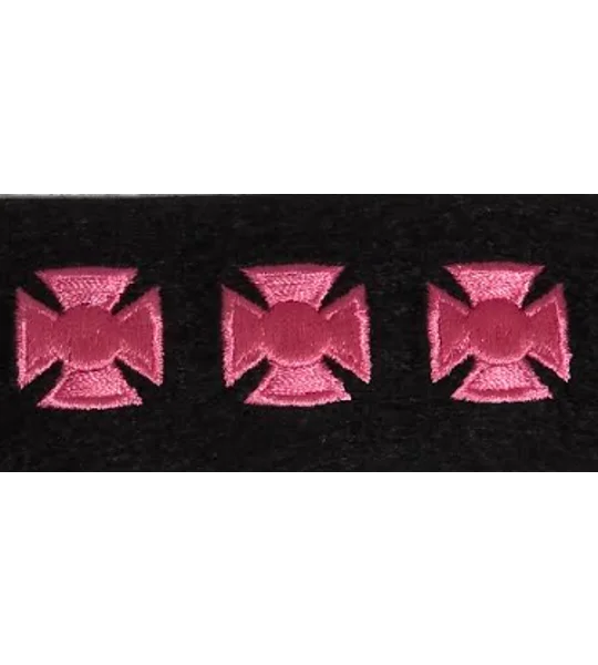 Maltese Cross Years of Service Felt Class A Sleeve Pink on Black