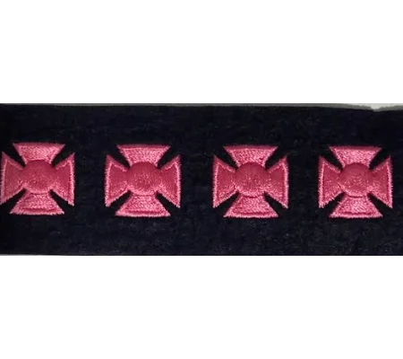 Maltese Cross Years of Service Felt Class A Sleeve Pink on Midnight Blue