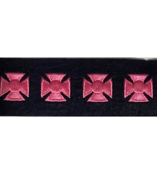 Maltese Cross Years of Service Felt Class A Sleeve Pink on Midnight Blue