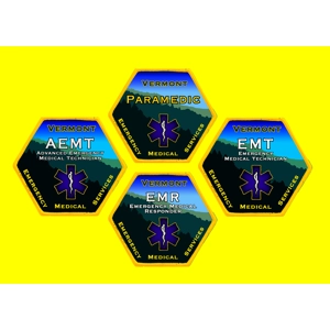 VT Vermont Certified Emergency Medical Patch Set of all 4
