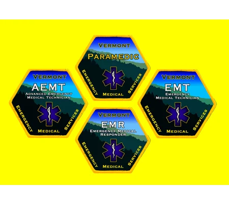 VT Vermont Certified Emergency Medical Patch Set of all 4
