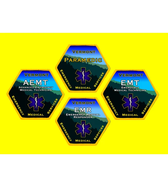 VT Vermont Certified Emergency Medical Patch Set of all 4