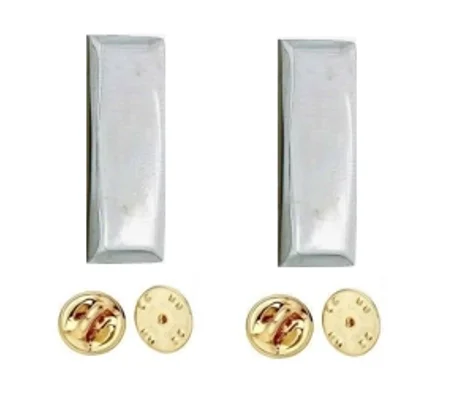 Lieutenant Bars Collar Insignia Pins Silver Set