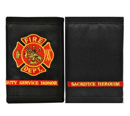 Tri Fold Wallet Nylon Firefighter Fire Department Black