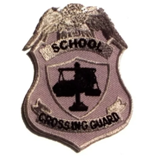 Shield Patch - School Crossing Guard Silver