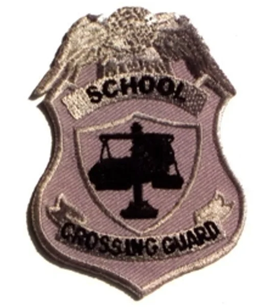 Shield Patch - School Crossing Guard Silver