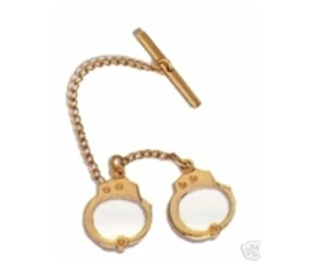 Handcuff Style Tie Tac Gold or Silver