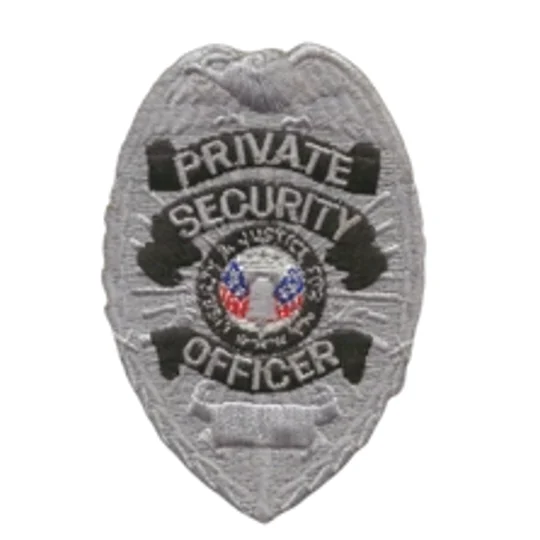 Chest Badge Private Security Officer Shield Silver / Black