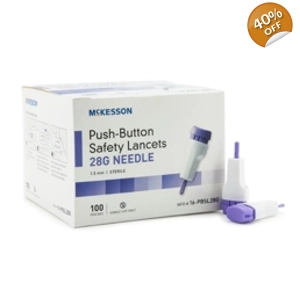 Safety Lancet Fixed Depth 1.5 mm Depth 28 Gauge Push Button