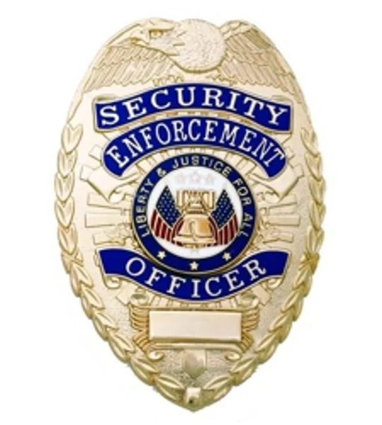 Security Enforcement Officer Shield Breast Badge Gold