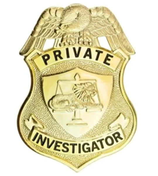 Private Investigator Shield Badge Gold